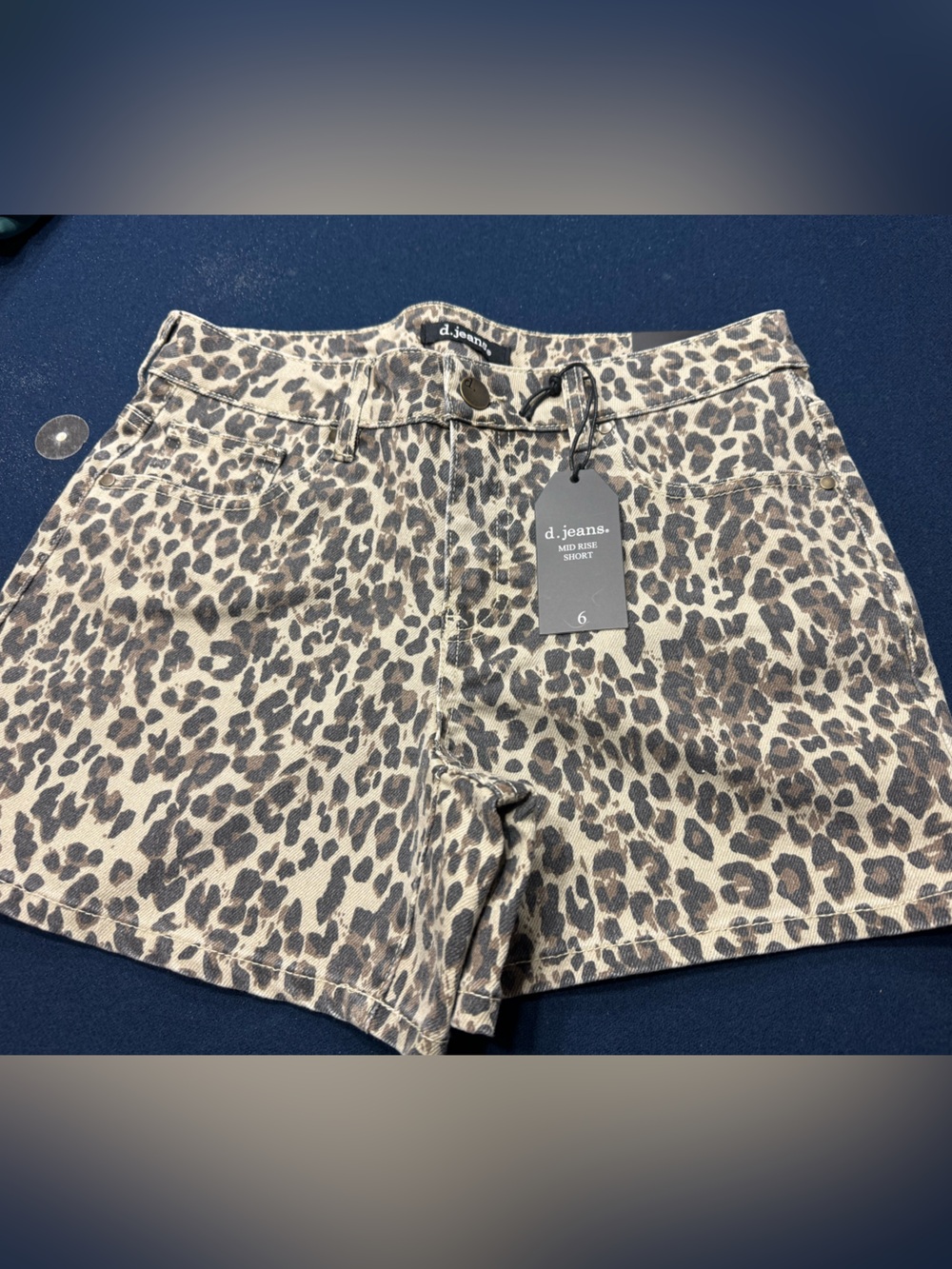 d. jeans Tan and Black Leopard Print Jean shorts with pockets! Cute comfy & cool